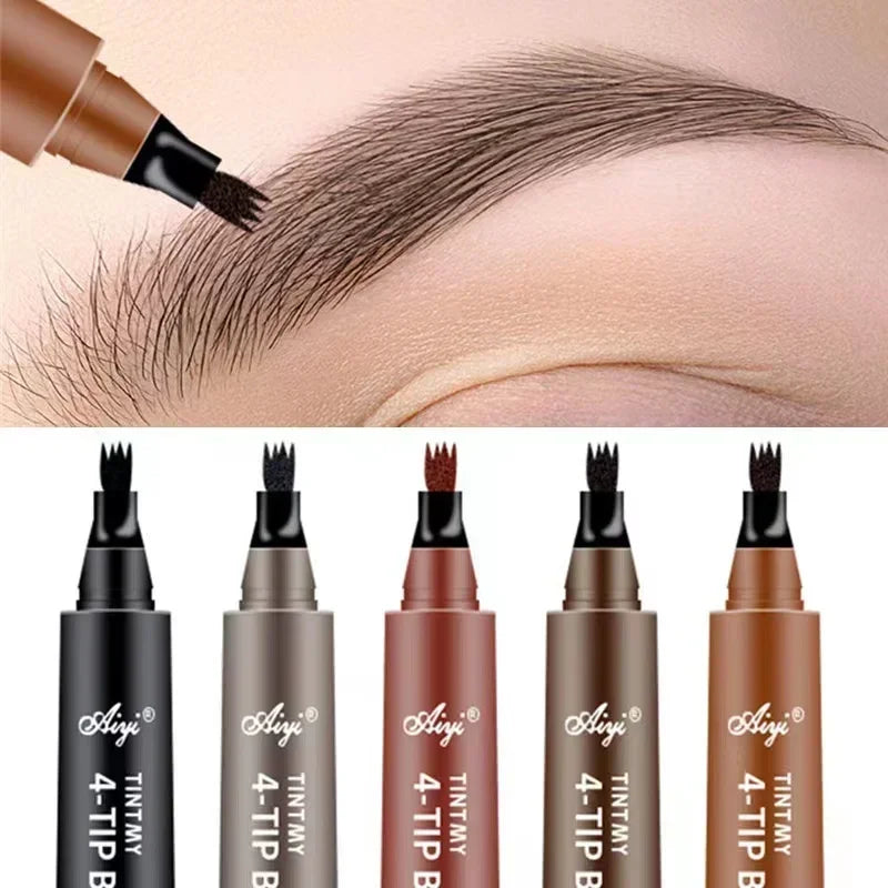 4-Tip Microblading Eyebrow Pen – Waterproof Natural Look