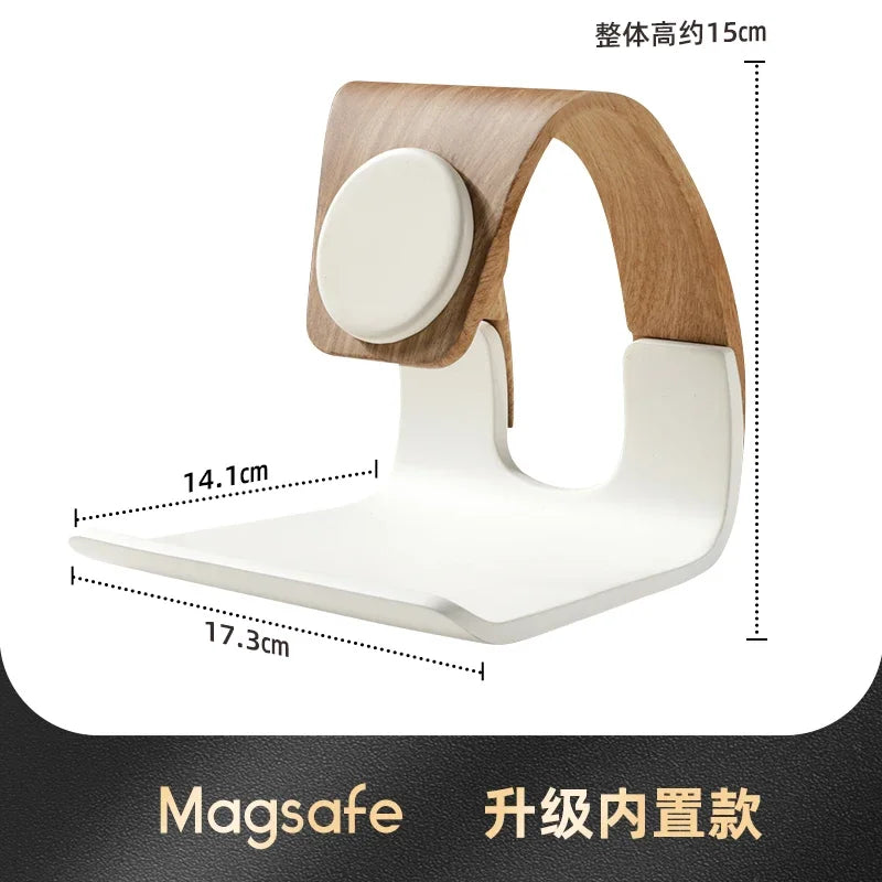MagSafe Wooden Wireless Charger Stand | Egg-Shaped Desktop Organiser