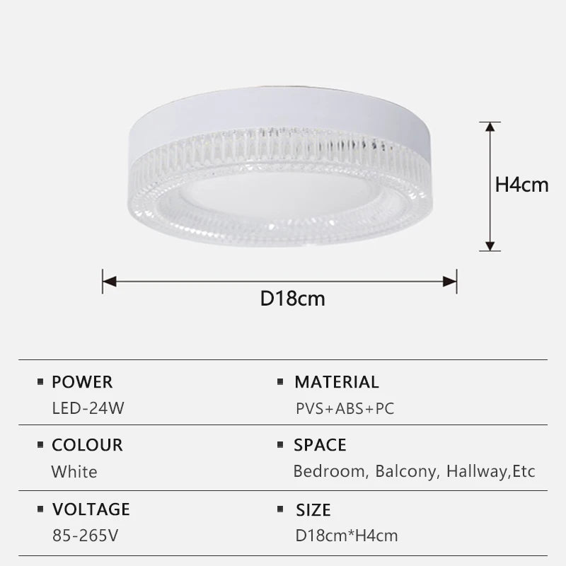 Modern LED Ceiling Light | Round Crystal Design | Indoor Home Lamp