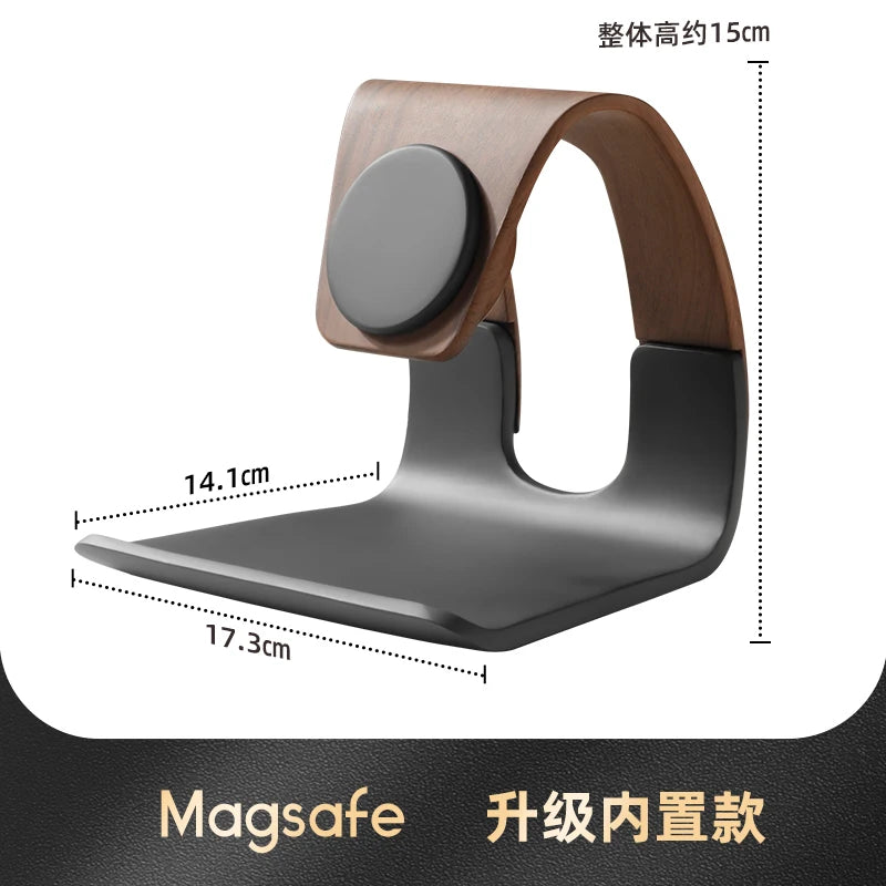 MagSafe Wooden Wireless Charger Stand | Egg-Shaped Desktop Organiser